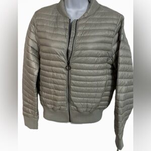 Michael Michael Kors Gray Quilted Puffer Bomber Jacket